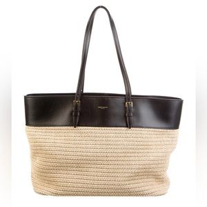 Saint Laurent Raffia Medium Shopper Tote
